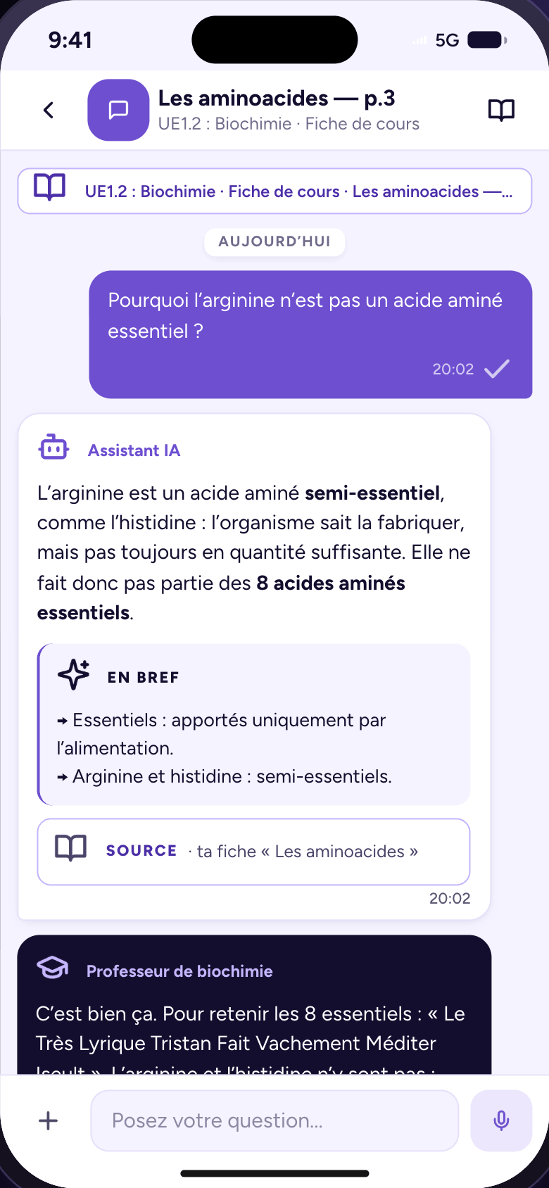 Application Medibox Lab — question au professeur