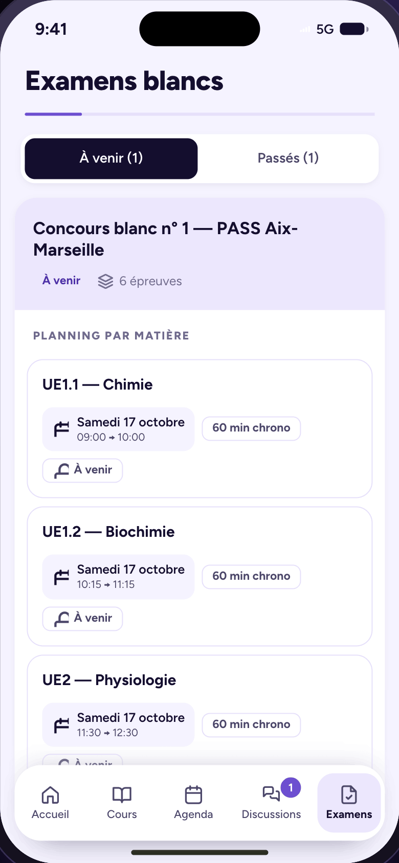 Application Medibox Lab — examens blancs