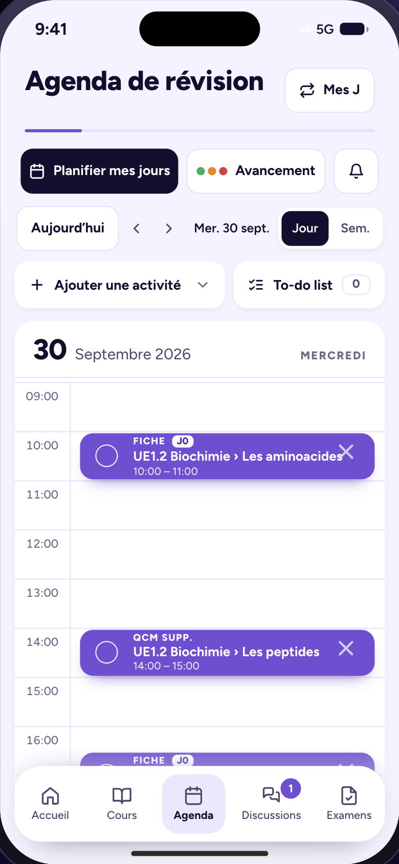 Application Medibox Lab — agenda
