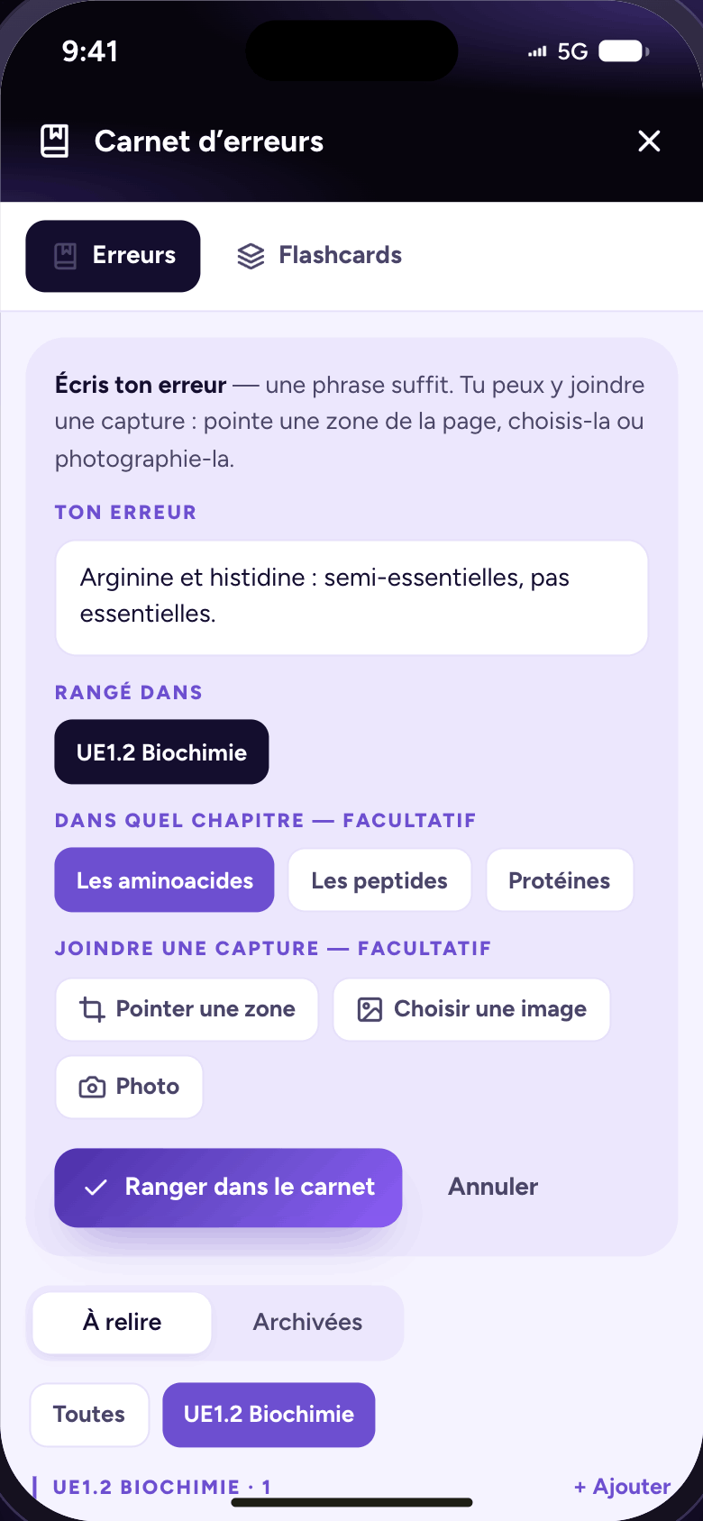 Application Medibox Lab — carnet d’erreurs